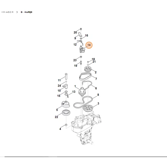 STIHL Glebogryzarka MH445.0 Dźwignia naprężająca 6241 740 5395